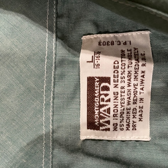 Montgomery Ward vintage men’s lightweight no iron button down size L - Picture 3 of 6